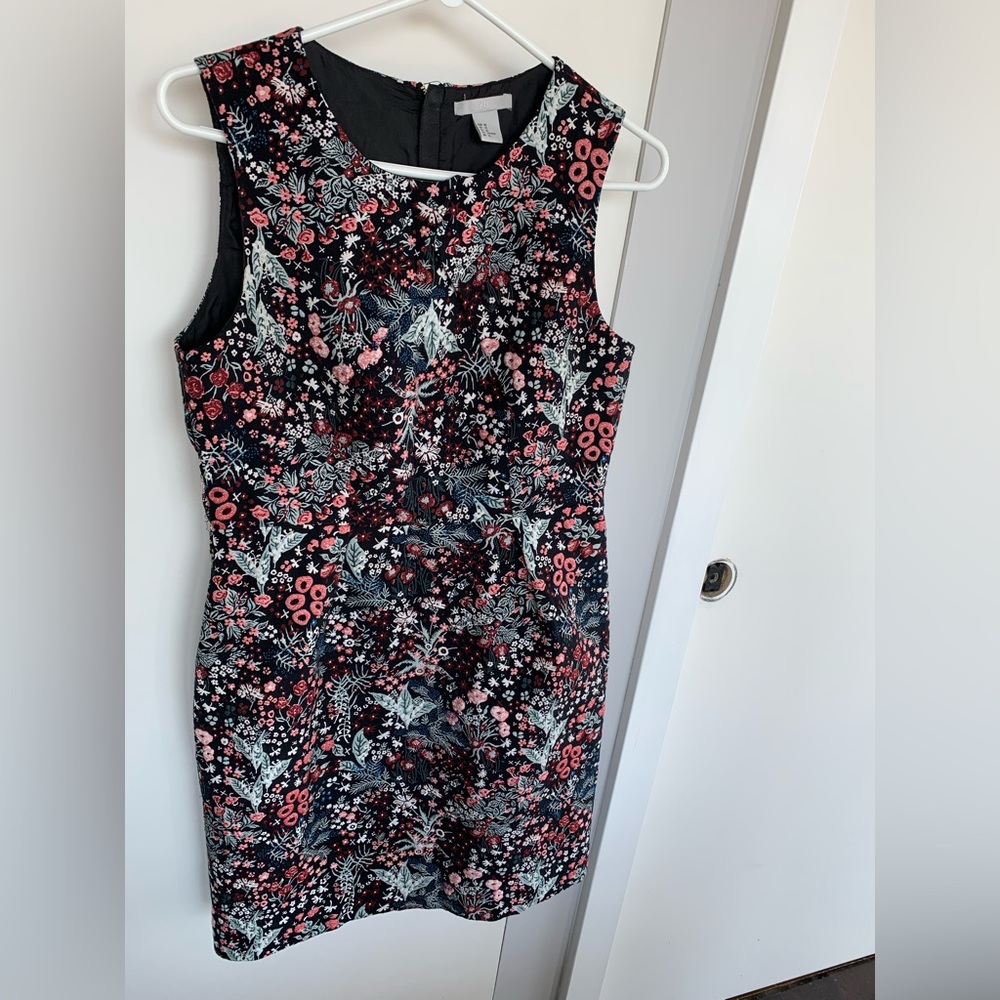 H&M floral brocade dress